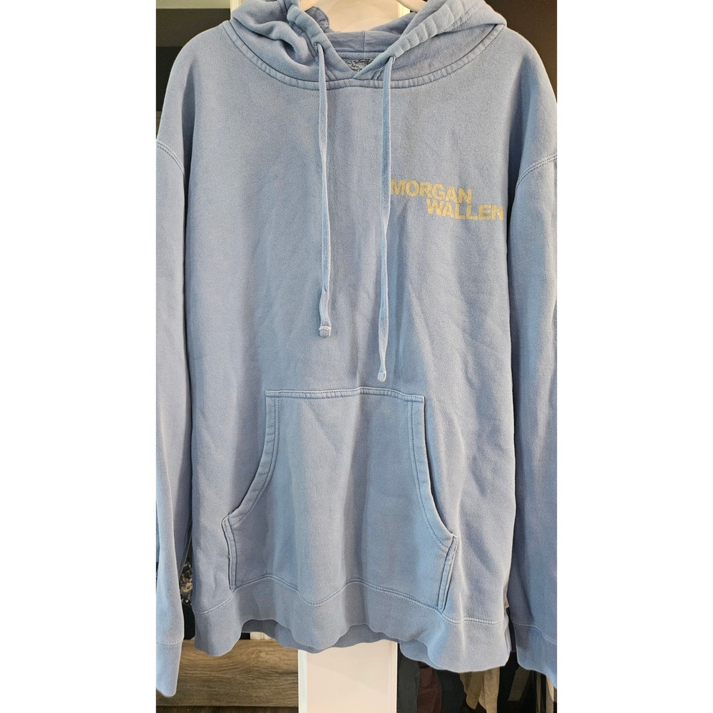 Morgan Wallen One Thing At A Time Tour Hoodie Blue Graphic Sweatshirt Large